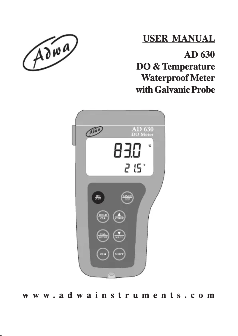 Imagen de la primera página del manual del dispositivo AD630