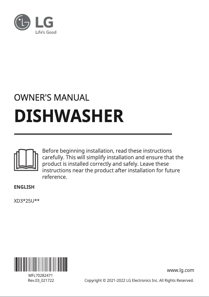 Imagen de la primera página del manual del dispositivo XD3A25UMB