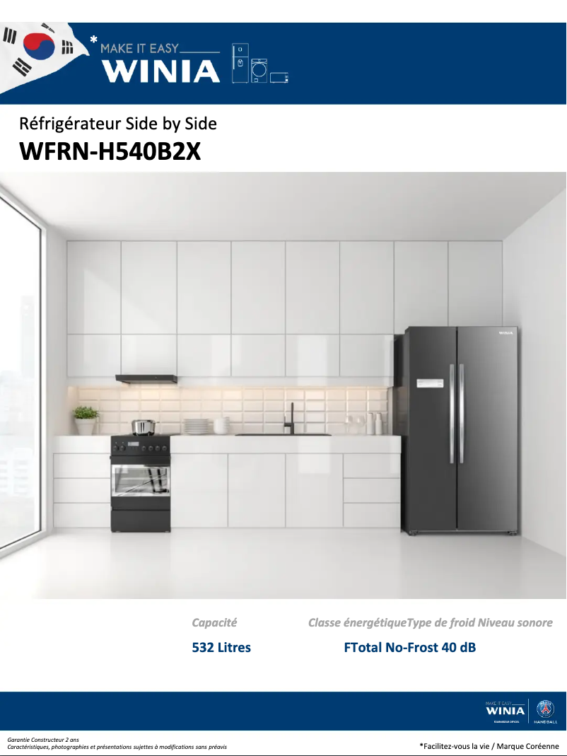 Página nº 1 - Ficha técnica Winia WFRN-H540B2X