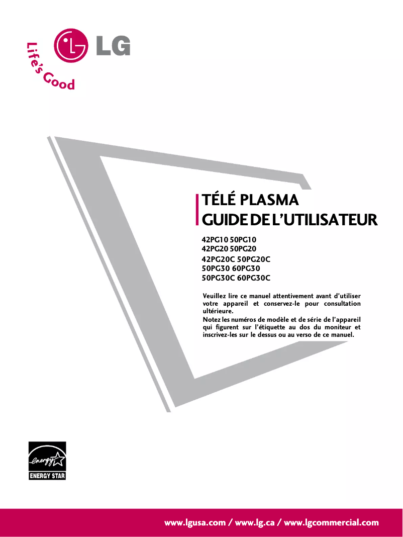 Imagen de la primera página del manual del dispositivo 60PG30