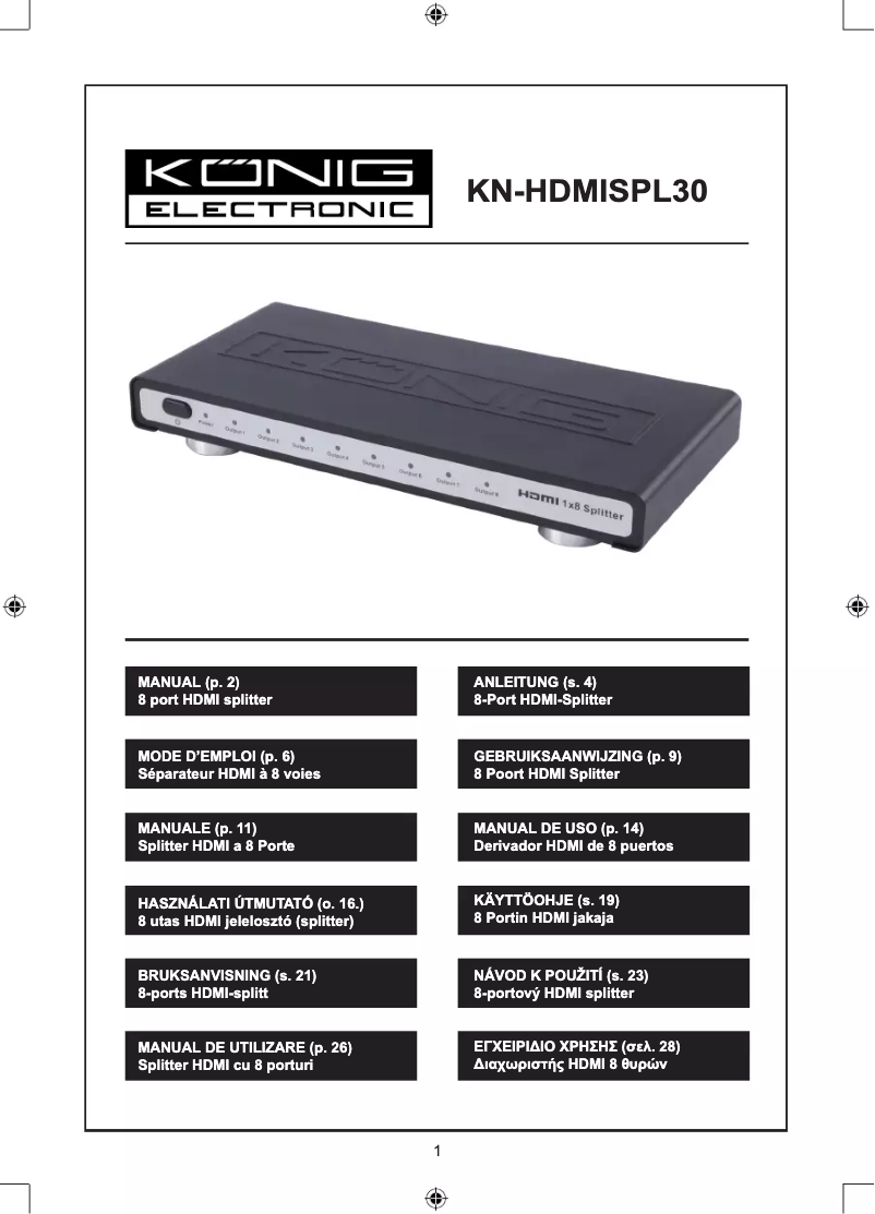 Página 1 del manual Manual de usuario Konig KN-HDMISPL30