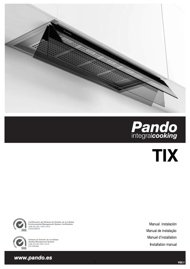 Imagen de la primera página del manual del dispositivo TIX