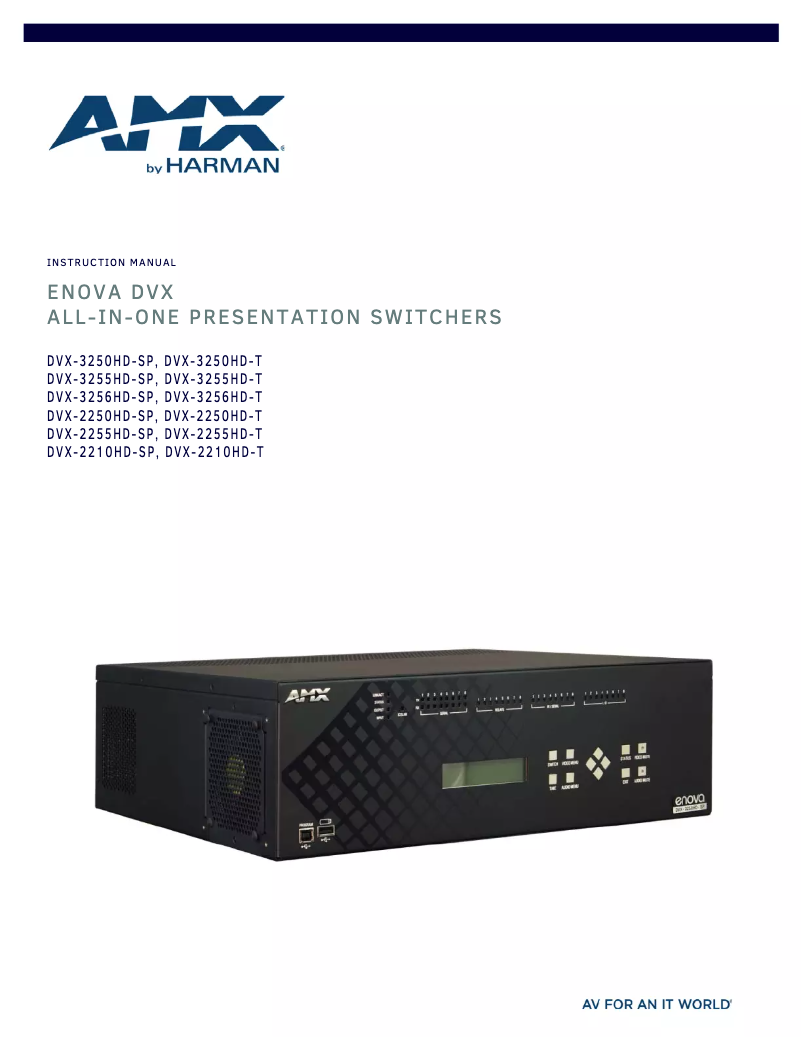 Página 1 del manual Manual de usuario AMX DVX-2255HD
