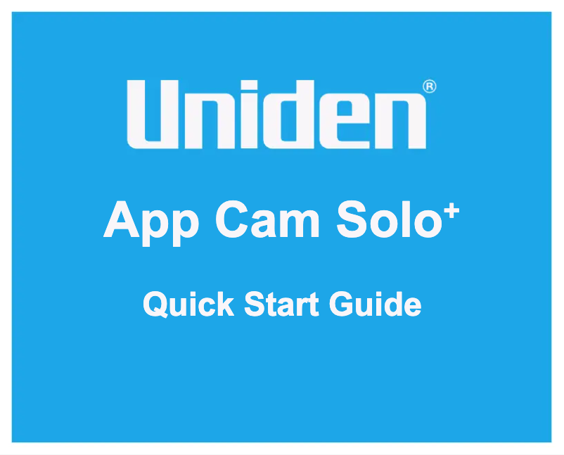 Imagen de la primera página del manual del dispositivo App Cam Solo+