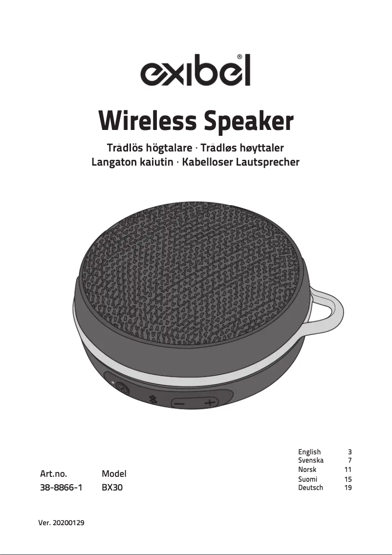 Imagen de la primera página del manual del dispositivo BX30