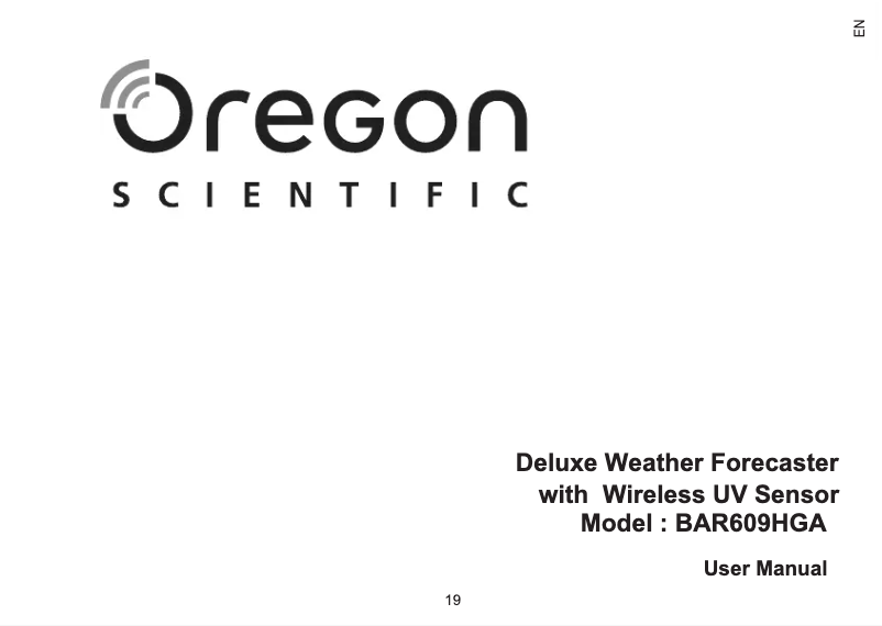 Imagen de la primera página del manual del dispositivo BAR609HGA