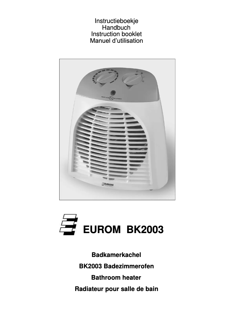 Imagen de la primera página del manual del dispositivo BK2003