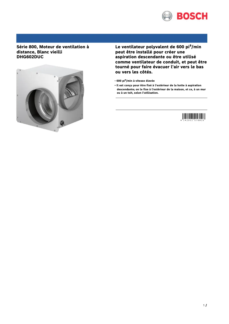 Imagen de la primera página del manual del dispositivo DHG602DUC