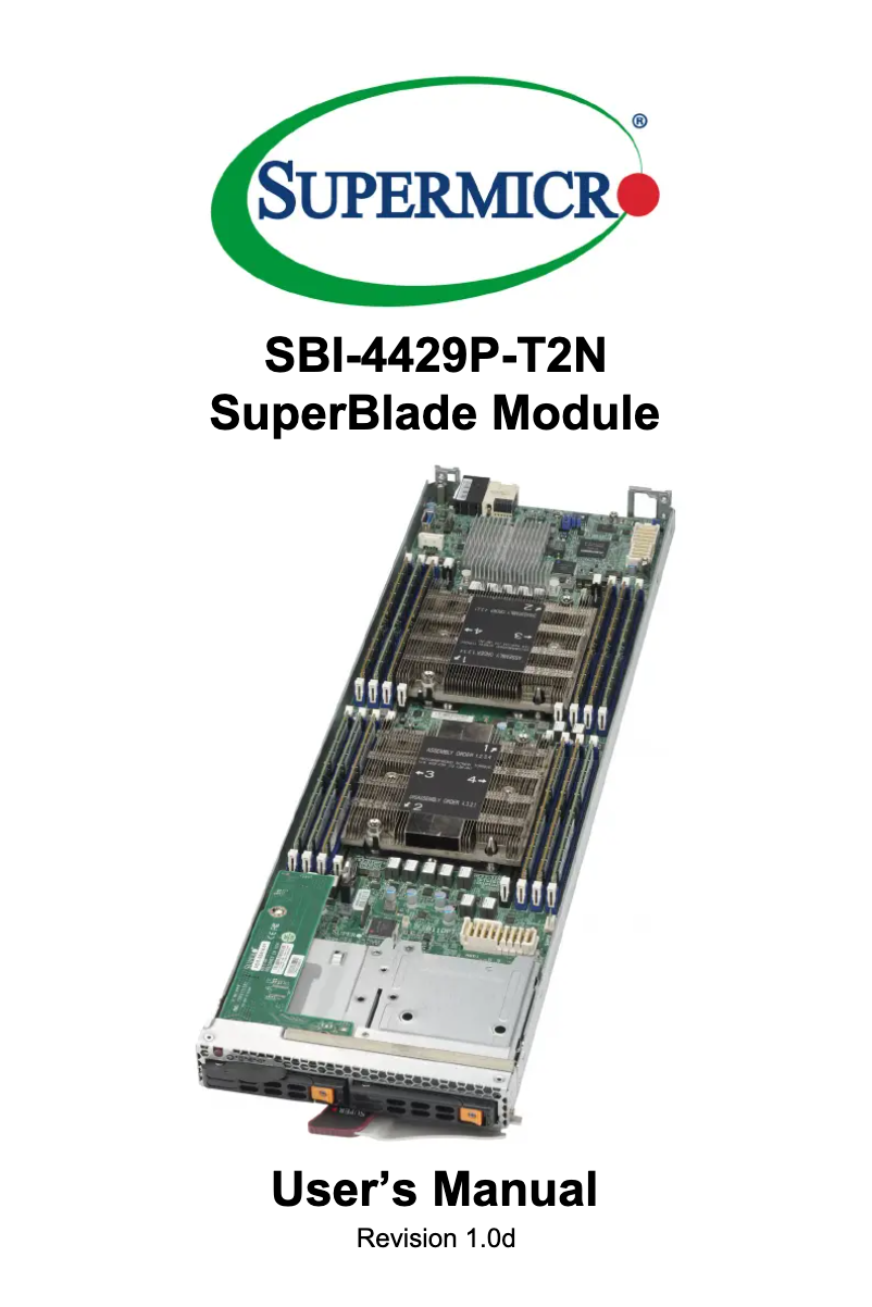Imagen de la primera página del manual del dispositivo SuperBlade SBI-4429P-T2N