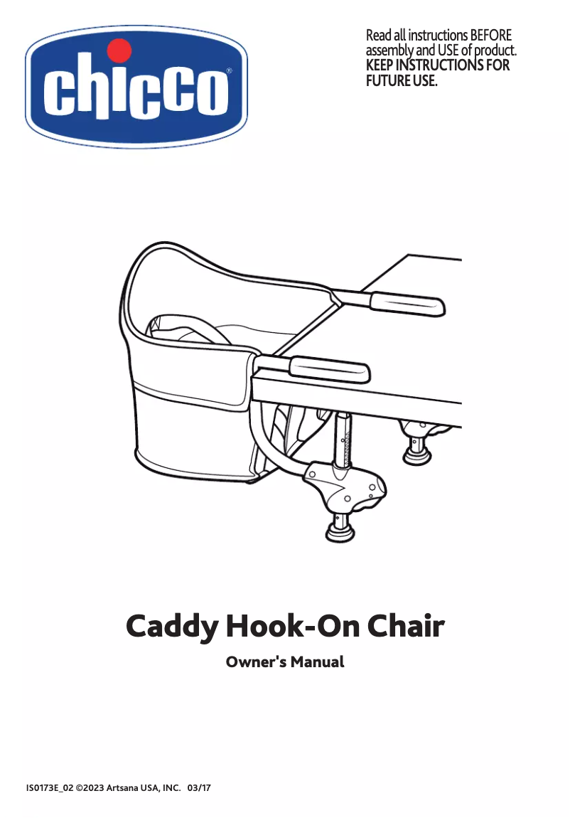 Imagen de la primera página del manual del dispositivo Caddy Hook-On Chair