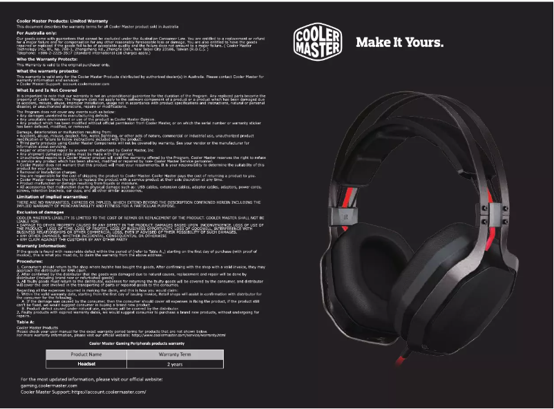 Página 1 del manual Manual de instrucciones Cooler Master MasterPulse MH530