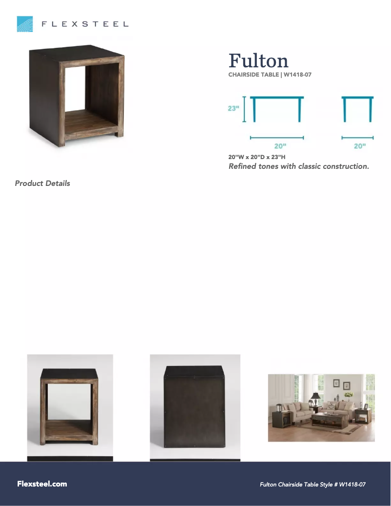 Página 1 del manual Manual de usuario Flexsteel Fulton W1418-07