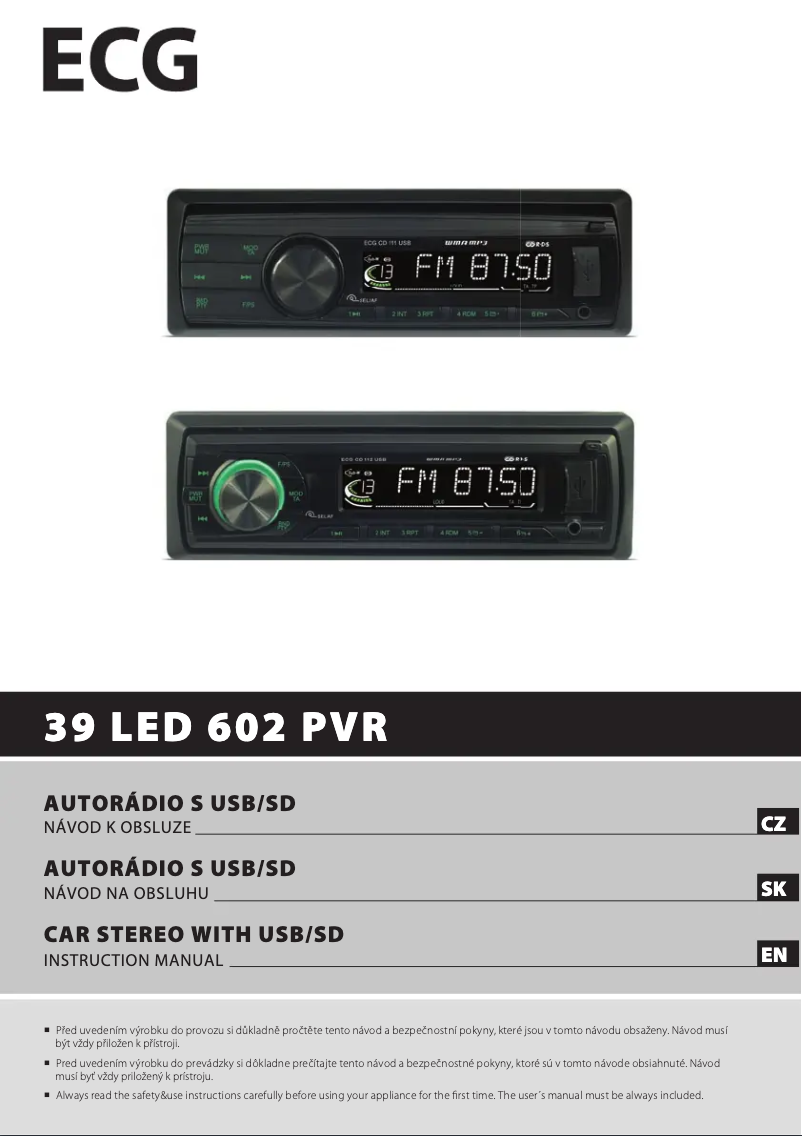 Página 1 del manual Manual de usuario ECG CD 112 USB