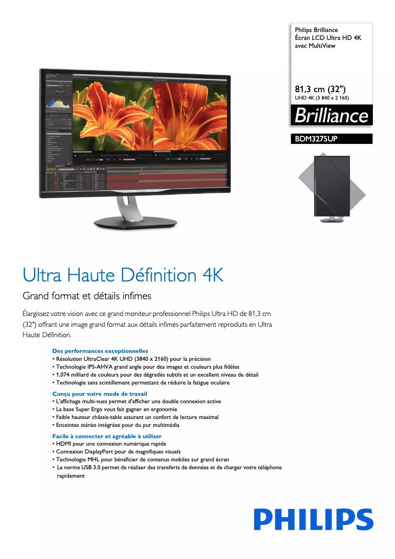 Imagen de la primera página del manual del dispositivo BDM3275UP