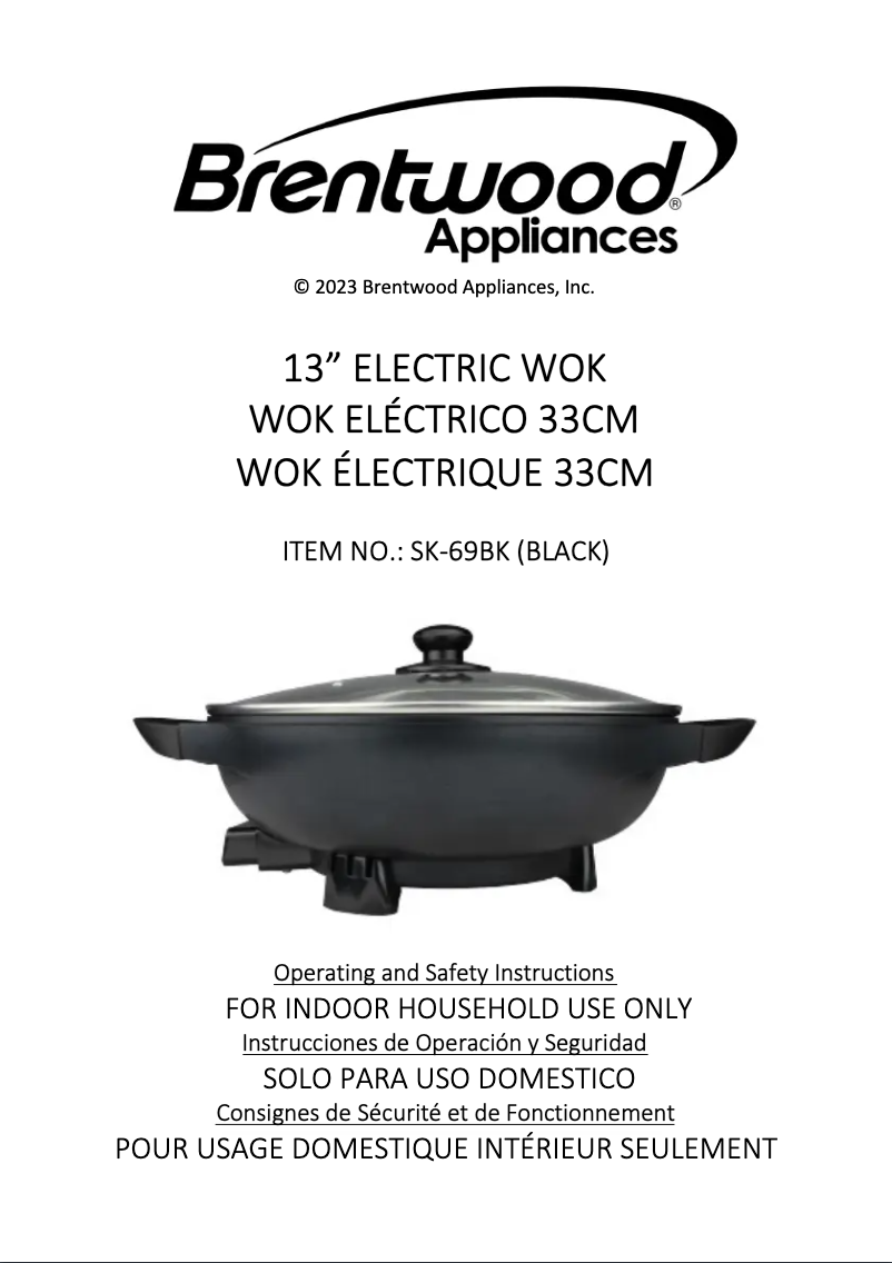 Página nº 1 - Manual de usuario Brentwood SK-69BK