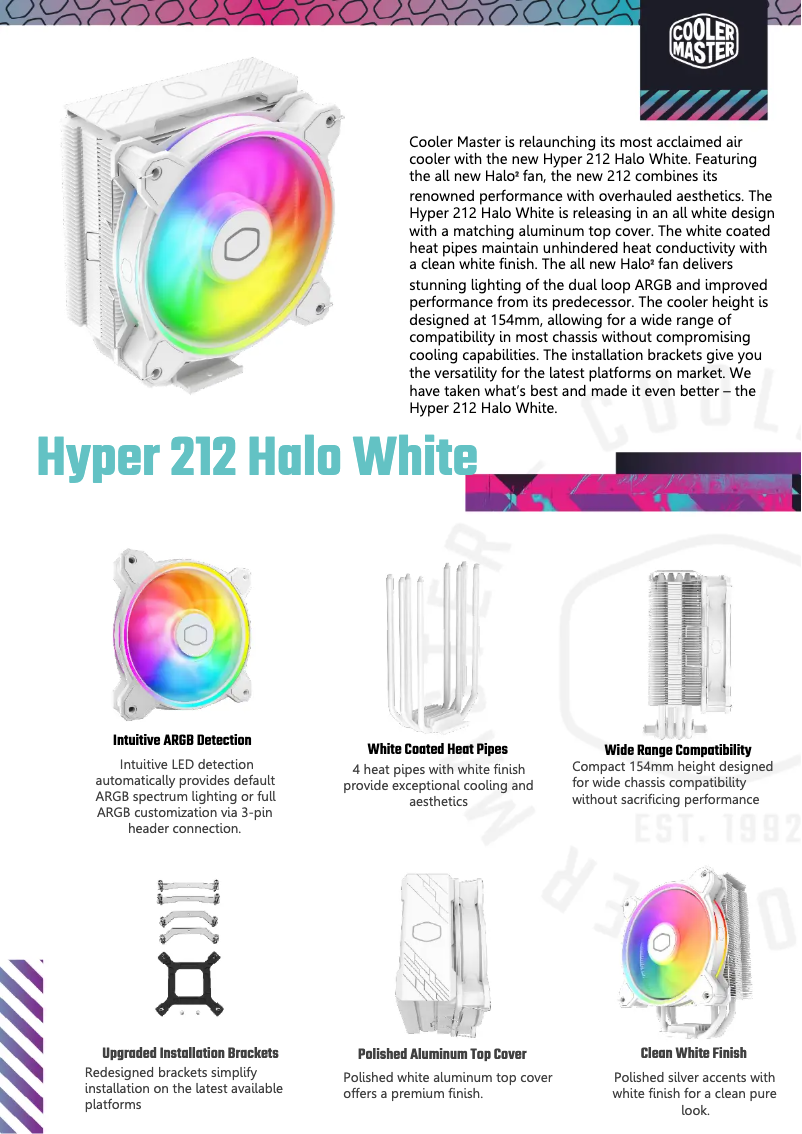 Página 1 del manual Ficha técnica Cooler Master Hyper 212 Halo
