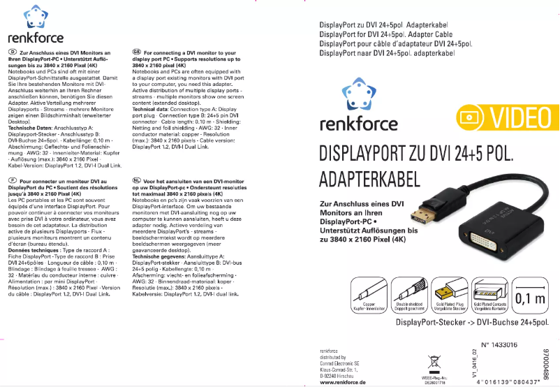 Página nº 1 - Manual de usuario Renkforce RF-4299048