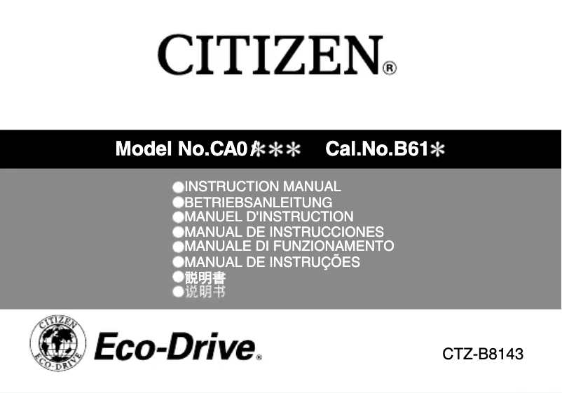 Página 1 del manual Manual de usuario Citizen Marvel Black Panther CA0297-52W