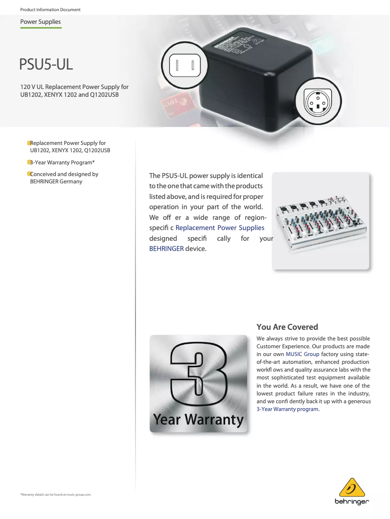 Imagen de la primera página del manual del dispositivo PSU5-UL