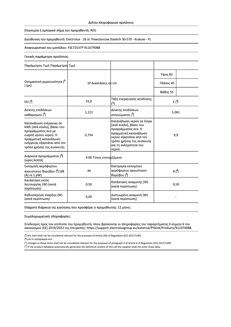 Imagen de la primera página del manual del dispositivo FSE72537P