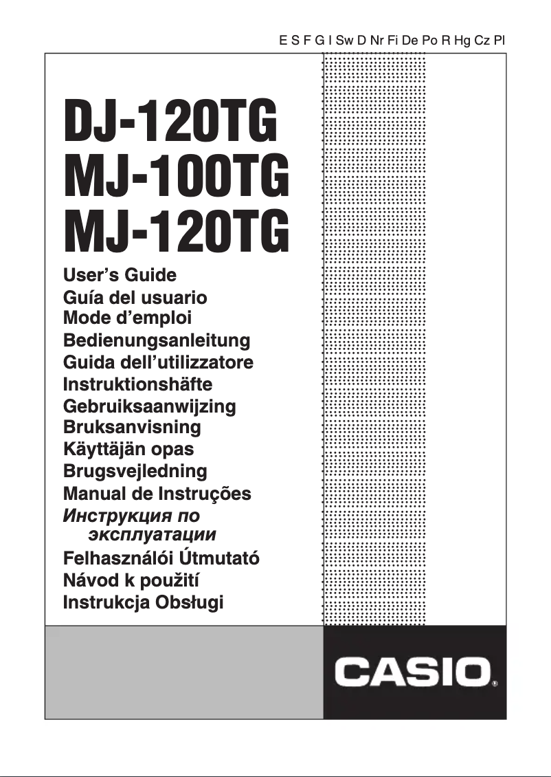Imagen de la primera página del manual del dispositivo MJ-120TG