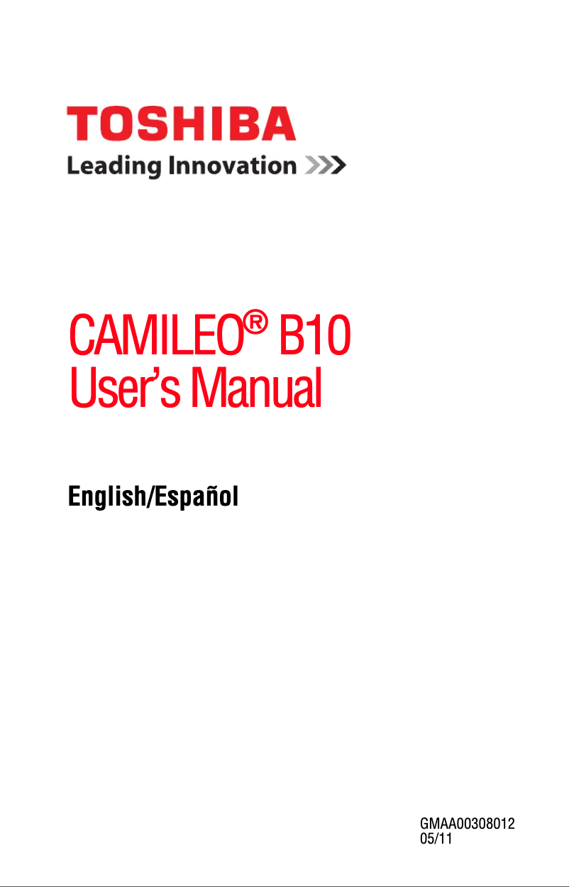 Página 1 del manual Manual de usuario Toshiba Camileo B10