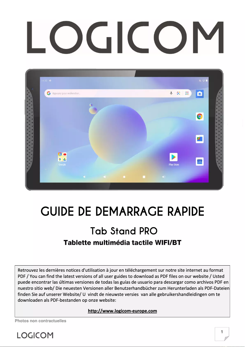 Imagen de la primera página del manual del dispositivo Tab Stand Pro