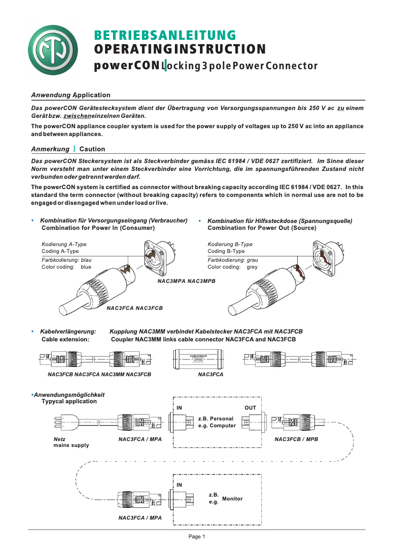 Página 1 del manual Manual de usuario Monacor NAC-3FCHC
