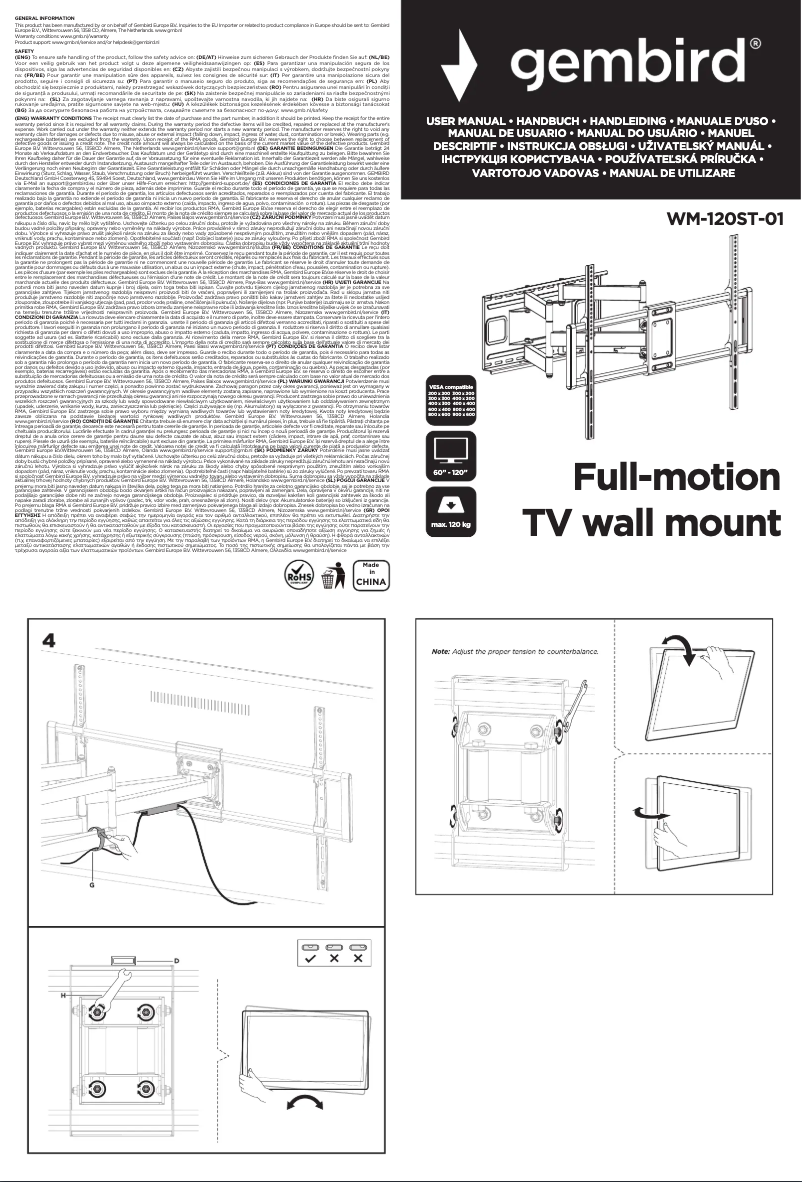 Imagen de la primera página del manual del dispositivo WM-120ST-01