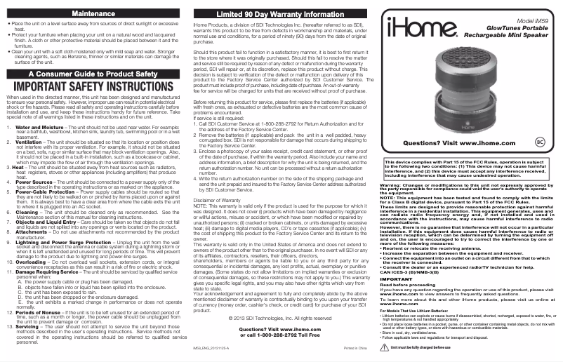 Imagen de la primera página del manual del dispositivo iM59