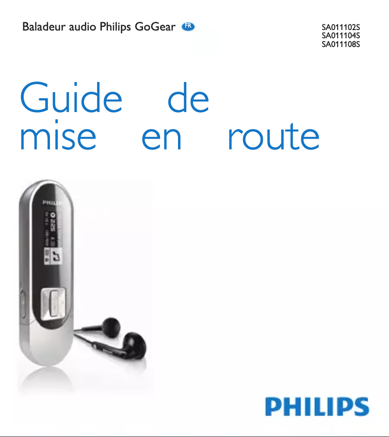 Página 1 del manual Guía de inicio rápido Philips GoGear SA011108S