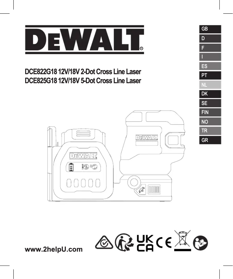 Página 1 del manual Manual de usuario DeWalt DCE825D1G18