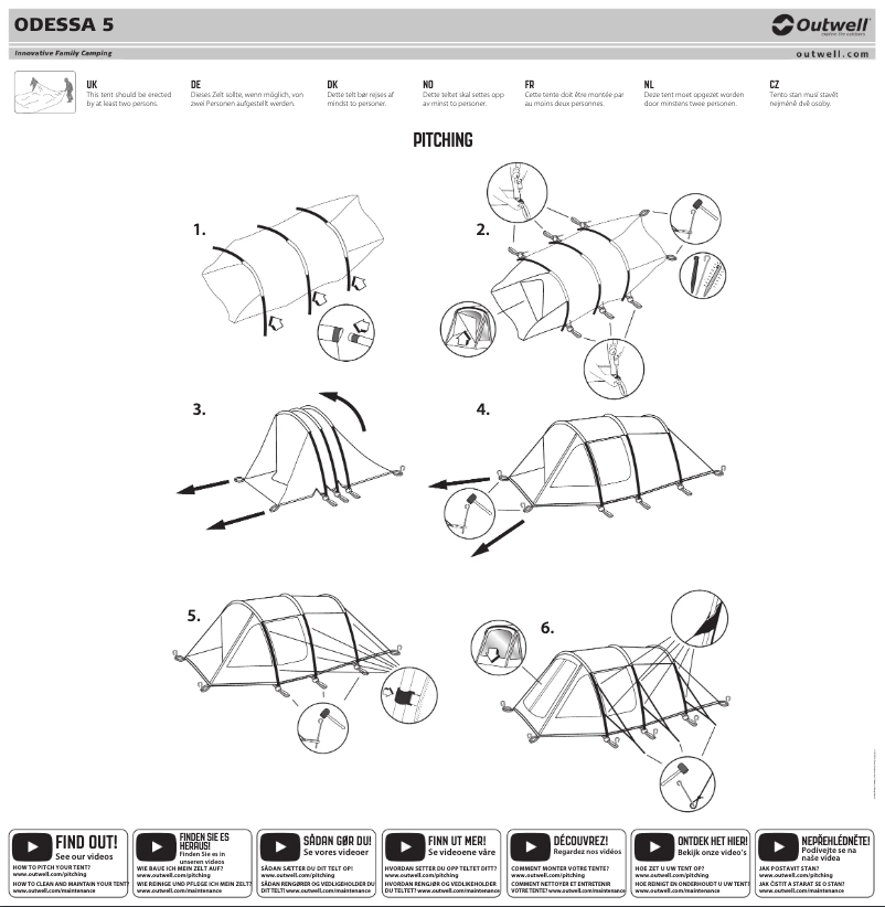 Página 1 del manual Guía de instalación Outwell Odessa 5