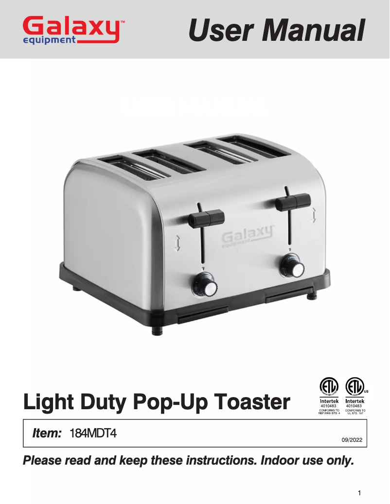 Página nº 1 - Manual de usuario GALAXY MDT4