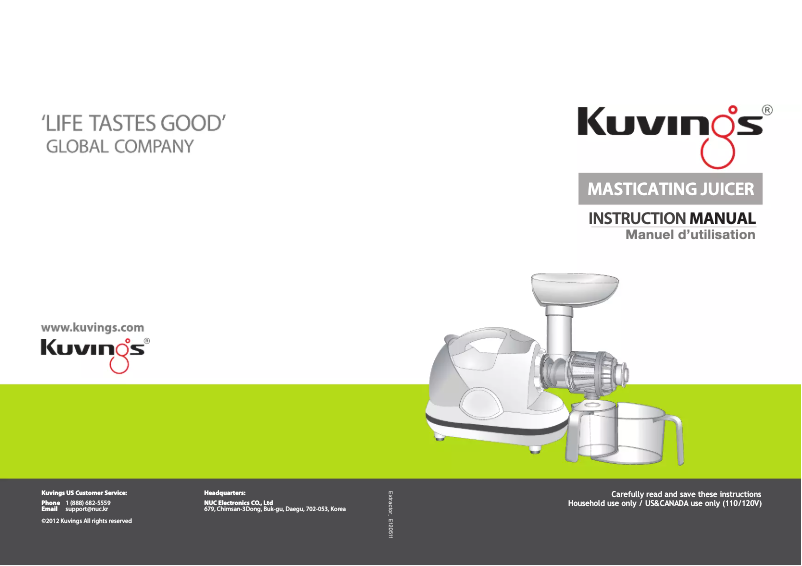 Página 1 del manual Manual de usuario Kuvings NJE-3540U