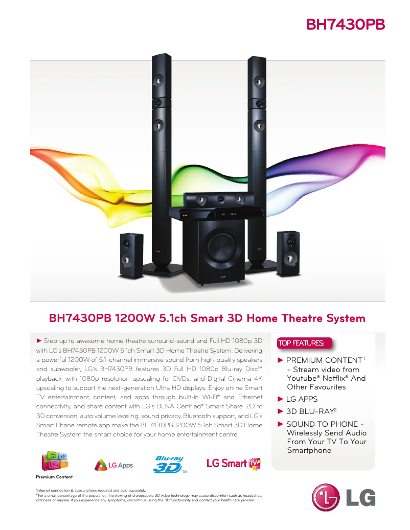 Imagen de la primera página del manual del dispositivo BH7430PB