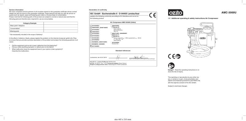 Página 1 del manual Manual de usuario Ozito AMC-3000U