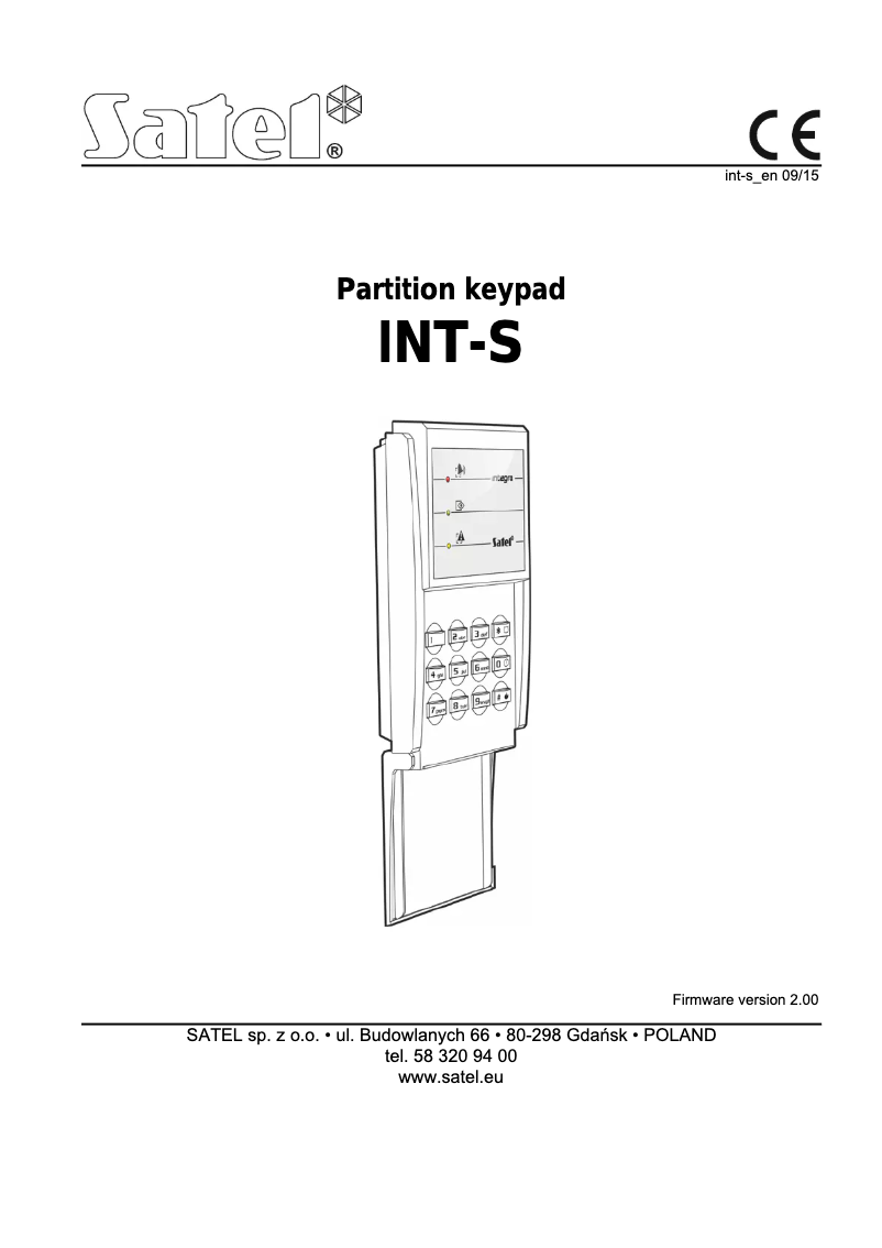 Página 1 del manual Manual de usuario Satel INT-S-GR