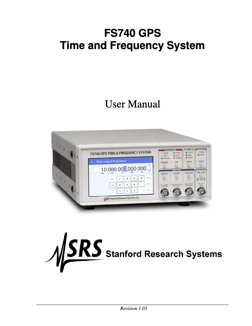 Imagen de la primera página del manual del dispositivo FS740
