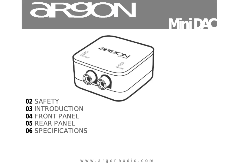 Página nº 1 - Manual de usuario Argon Mini DAC