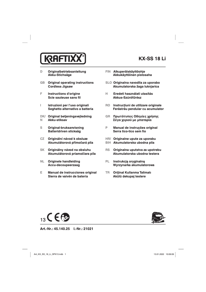 Página 1 del manual Manual de usuario Kraftixx KX-SS 18 Li