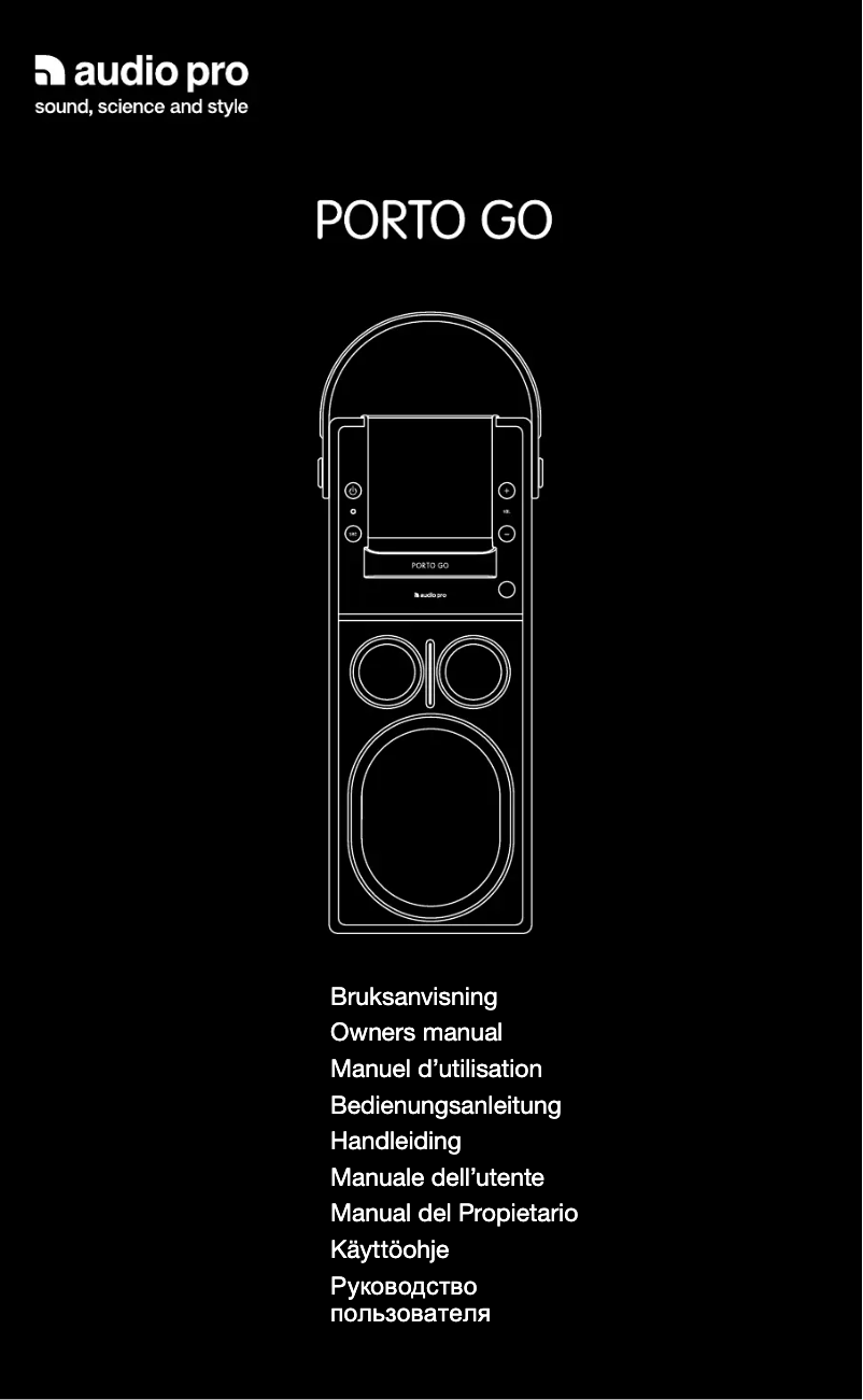 Página 1 del manual Manual de usuario Audio Pro Porto Go