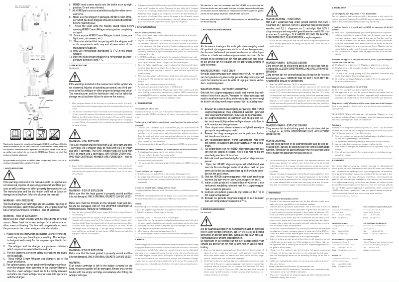 Página 1 del manual Manual de usuario Hendi Kitchen Line 588376