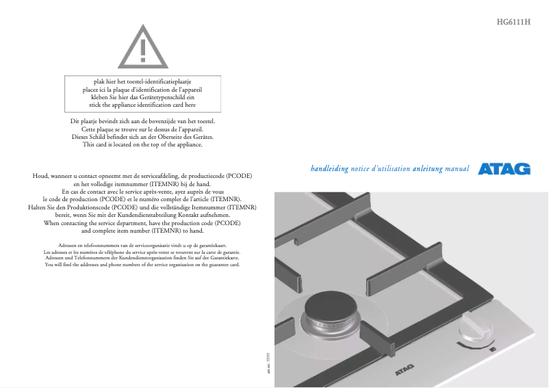 Página 1 del manual Manual de usuario Atag HG6111H