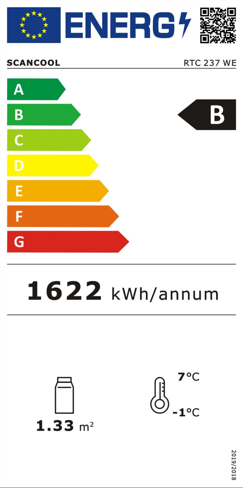 Página 1 del manual Etiqueta energética Scancool RTC 237 WE