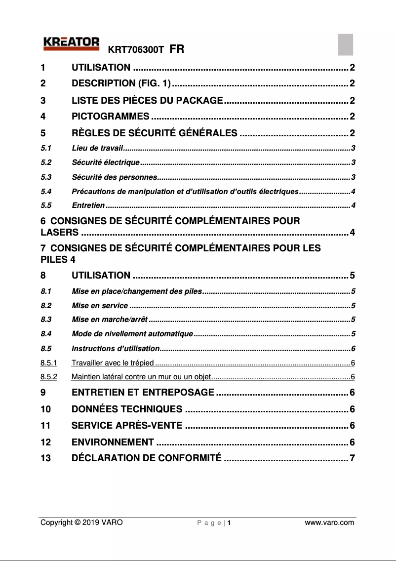Página 1 del manual Manual de usuario Kreator KRT706300T