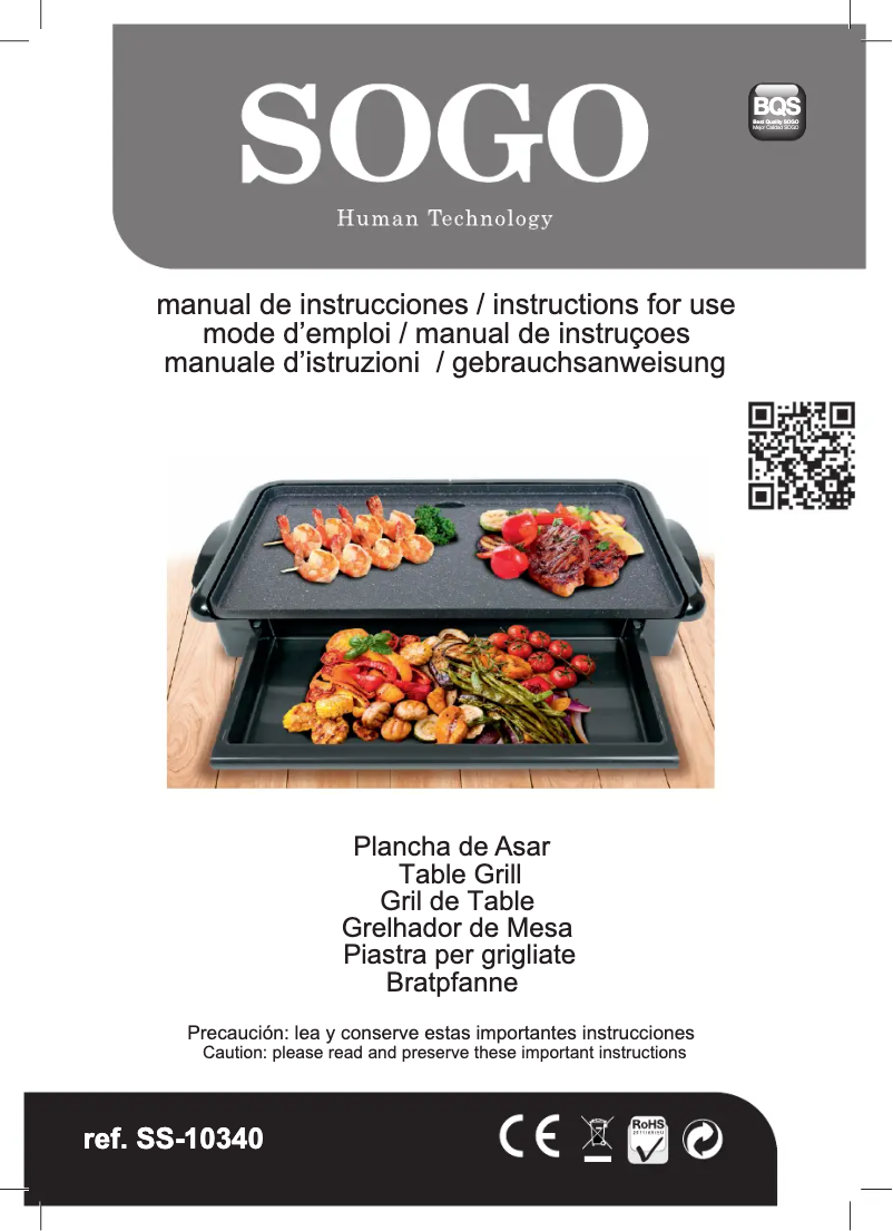 Imagen de la primera página del manual del dispositivo SS-10340