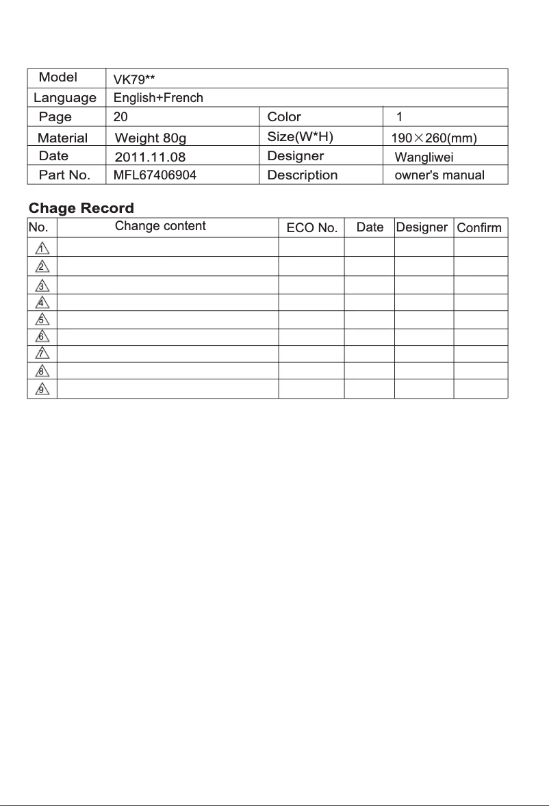 Imagen de la primera página del manual del dispositivo VC9064DT