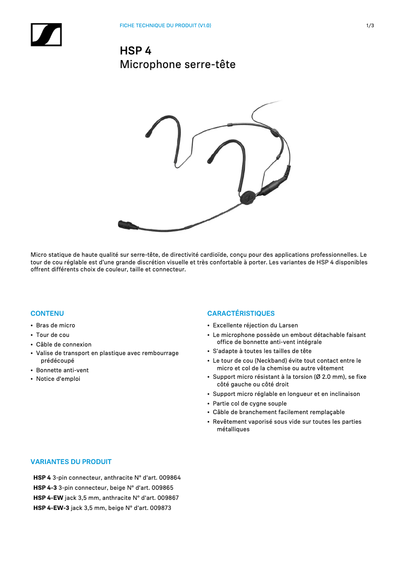Imagen de la primera página del manual del dispositivo HSP 4