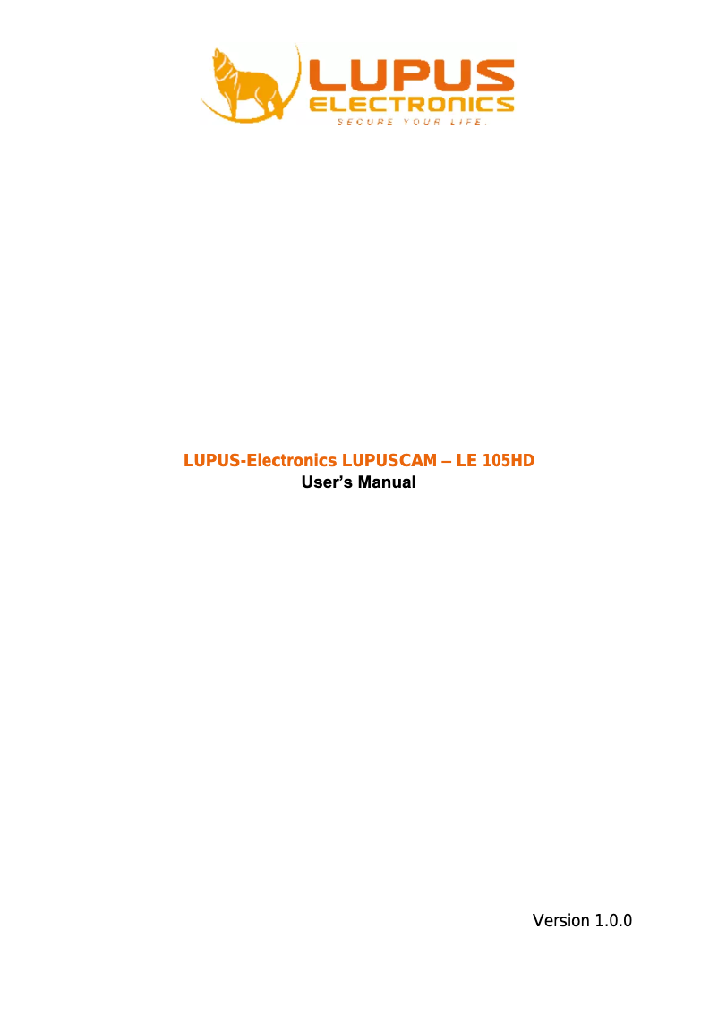 Página 1 del manual Manual de usuario Lupus Electronics LE 105HD